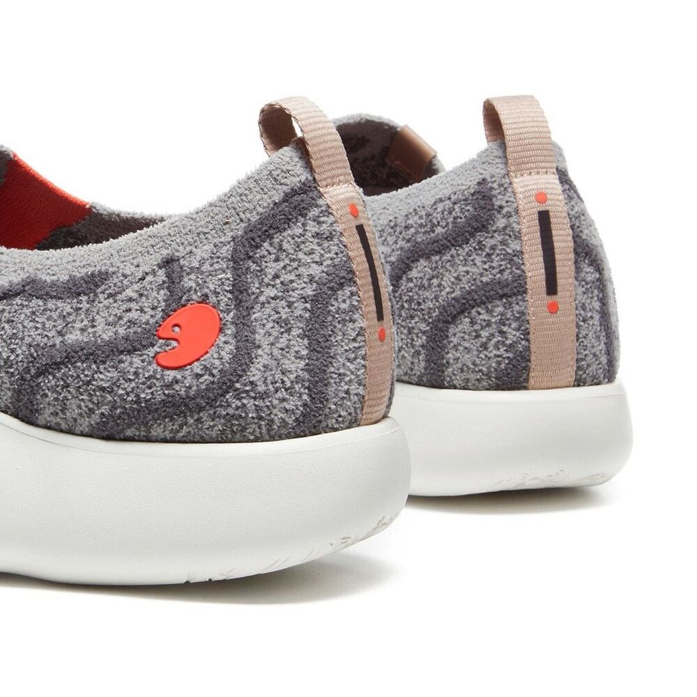 UIN Women's Walking Shoes Slip On Knitted Casual Sneaker (Toledo X- Grey Ripple) - Picture 8 of 10